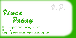 vince papay business card